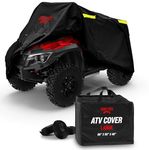 Badass Moto Heavy Duty Triple Waterproof 4 Wheeler Cover - Rip Resistant Night Reflective Quad Four Wheeler ATV Cover with Advanced Waterproofing, Easy Access Zipper & Vents - Black, Large, 96 Inches