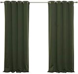 Best Home Fashion Thermal Insulated Blackout Curtains - Antique Bronze Grommet Top - 52" W x 84" L - (Set of 2 Panels) (52" W x 84" L - Each Panel, Moss)