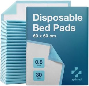 30 x AYDMED Incontinence Bed Pads 60 x 60cm | Medium Disposable Incontinence Pads | Maximum Absorbency Incontinence Bed Sheets For Adults, Children & Babies | 800ml Capacity