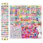 Jollin 2300pcs Polymer Clay Beads Friendship Bracelet Making kit Cute Fun Charms Beads for Bracelet Jewelry Making DIY Arts Crafts Birthday Gifts Toys for Kids Girls Age 6-13