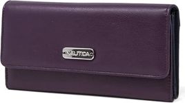 Nautica Money Manager RFID Women's Wallet Clutch Organizer (Plum)