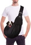 SlowTon Pet Carrier, Doggie Watrproof Cat Hand Free Sling Carry Dog Papoose Carrier Adjustable Padded Shoulder Strap Tote Bag with Front Pocket Safety Belt Outdoor Traveling Puppy Carrying