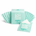 Ella+Mila Soy Nail Polish Remover Wipes - Acetone Free Unscented, Vitamin A, C, E Oil (12-Pack)