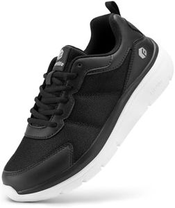 FitVille Extra Wide Walking Running Shoes for Men Breathable Wide Width Tennis Shoes Walking Sneakers for Plantar Fasciitis Black
