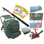 Roddarch© Junior Beginners Fishing Kit Set Inc. Rod, Reel, Tackle Set, Fishing Stool Seat Rucksack & Bait Box