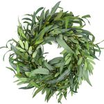 HomeKaren Olive Wreath for Front Door 22 inch, Greenery All Season wreath with olive leaf Fruit, Home Decoration for outdoor living room indoor Wall and Outside Summer All Season Wedding