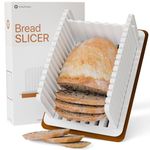 UnityProtect Adjustable Bread Slicer - Foldable Design for Homemade Bread with Uniform Bread Slicing Guide - Easy to Clean Bread Cutter for Sourdough and More, Enhance Your Kitchen Experience (Brown)