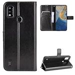 Case for ZTE Blade A51 Case Cover,Case for ZTE Blade A51 Leather Case,Flip Leather Wallet Cover Case for ZTE Blade A51 Case Black