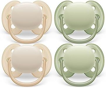 Philips Avent Ultra Soft Pacifier - 4 x Soft and Flexible Baby Pacifiers for Babies Aged 0-6 Months, BPA Free with Sterilizer Carry Case, SCF091/23