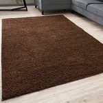 THE RUGS Living Room Rug - Shaggy Soft And Elegant Carpets For The Bedrooms And Kitchen, Easy To Clean, Many Different Sizes (120x170 cm, Brown)