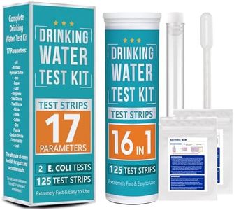 17 in 1 Drinking Water Testing Kits with Tube, 125 Strips Complete Water Testing Kits for Home, Well, Tap Water, City Water, Water Tester for Hardness pH Lead Iron Fluoride Chlorine and More