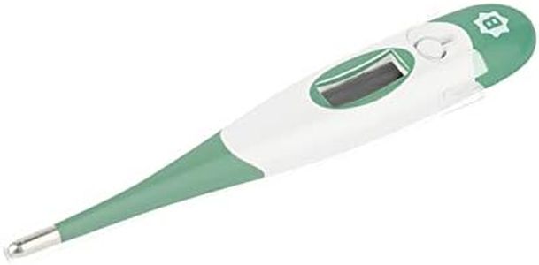 Badabulle Thermomètre digital (voie buccale, rectale et à l'aisselle), 10 secondes chrono, Embout flexible, Mémorise température, Température à 0,1°C près