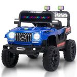 Baybee Maestro Battery Operated Ride on Electric Jeep Car for Kids | Ride on Baby Car with Music & USB, Kids Baby Big Car | Battery Operated Jeep Car for Kids to Drive 2 to 6 Years (Painted Blue)