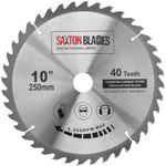 Saxton TCT Circular Wood Saw Blade 250mm x 30mm x 40T for Bosch, Makita etc fits 255mm saws