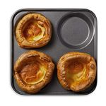 WINSOME Yorkshire Pudding Tray 4 Cup Muffins Bakeware Tins & Trays Premium Nonstick Cupcake Tray for Oven Baking Roasting Tin (Pack of 1)