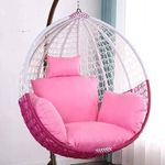 Prime Pigeon Hammock Iron Swing Chair Without Stand for Home, Hanging Swings for Indoor, Outdoor, Home, Patio, Yard, Balcony, Garden (White+Pink/Pink)(Rattan)