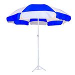 36in/6ft Outdoor Garden Umbrella With Stand Tripod Holder Outdoor Big Size Waterproof Super Cloth Patio Garden Outdoor Umbrella (36, Blue-White)