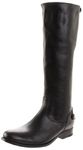 Frye Women's Melissa Button Back Zip Knee High Boot, Black Smooth Vintage Leather, 3.5 UK