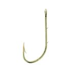 Eagle Claw 186-1/0 Single Baitholder Hook, Size 1/0, Bronze Finish