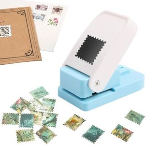 1X0.8inch Rectangular Postage Stamp Puncher Rectangle Lever Action Stamp Punch for Paper Crafting Scrapbooking DIY Card Making Arts Crafts Supplies