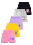 Kuchipoo Girls Regular Fit Cotton Shorts (KUC-SHT-136, Multicolor, 18-24 Months) - Pack of 5