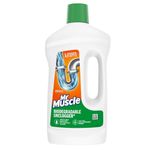 Mr Muscle Biodegradable Drain Unclogger & Cleaner, Biodegradable Formula to Clear Slow Drains, Safe on All Pipes, 750ml