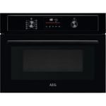 AEG 3000 Series CombiQuick Microwave and Built-in Oven KMX365060B, 43L, Integrated Oven with Turbo Grill, Pizza Setting, Defrost and Reheating, Electronic display and Delay Start, 450x560x550mm, Black