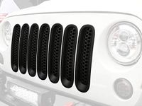 Matte Black Front Grill Grille Mesh Inserts Compatible with Jeep JK Wrangler 07-15 (Pack of 7)