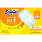 Swiffer PGC 11804CT 11804 Dusters Starter Kit, Dust Lock Fiber, 6" Handle Length, Blue/Yellow (Pack of 6)