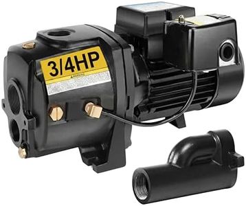 Acquaer Shallow/Deep Well Jet Pump, Cast Iron Convertible Pump with Ejector Kit, Well Depth Up to 25ft or 90ft, 115V/230V Dual Voltage, Automatic Pressure Switch