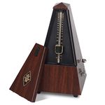 Summer-Spider Antique Mechanical Metronome, Imitation Peach Wood Pattern Appearance Music Timer for Piano Guitar Violin Musical Instrument