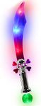 Windy City Novelties LED Light Up Flashing Kids Pirate Buccaneer 23" inch Sword Skull Multi Color LEDs and Prism Ball