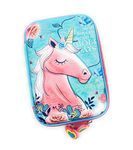 VIKASGIFTGALLERY Vikas Gift Gallery Premium Stylish Unicorn Owl Print Large Capacity Hardtop EVA Pencil Case Organizer School Kids Girls Women Pen Holder Pouch Multipurpose (Unicorn Blue)