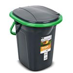 Green Blue GB320 Portable Toilet 19L Mobile Bucket Travel Lightweight Toilet For Hiking Campfire Grill Fishing Festivals Use (Black/Green)