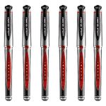 Uni Ball Red Capped (UM-153S) Gel Impact Rollerball Pen Ball Point Pens Broad 1mm Nib Tip 0.6mm Line Width Ink (Pack Of 6)