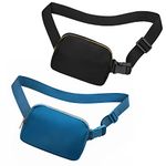 jealkip Waist Pack for Running Fanny Pack for Women and Men Crossbody Belt Bag Bum Bag with Adjustable Strap for Hiking Workout Sports Travel Gifts for Teen Girl Black+Blue