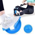 Foot & Calf Stretching Kit-Foot Rocker, Stretching Strap & Spiky Massage Ball-Effective Pain Relief for Plantar Fasciitis, Achilles Tendonitis, Tight Calves & Hamstrings-Instructions Included