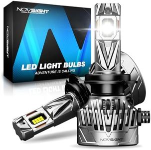 NOVSIGHT Ampoule H7 LED Voiture - 40000LM 130W 800% Luminosité, 6500K Blanc Power Mini Design H7 LED Phares, Remplacement pour Kit de Conversion Halogène Auto Moto, Pack de 2
