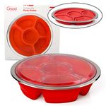 Good Cooking Appetizer Serving Tray and Collapsible Party Platter with Lid Bpa
