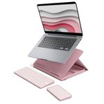 Logitech Casa Pop Up Desk Kit with Laptop Stand, Wireless Keyboard & Touchpad, Bluetooth, USB C Charging, for Laptop/MacBook (10” to 17”) - Windows, macOS, ChromeOS - Bohemian Blush