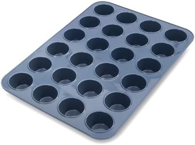 Vnray MIni 24 Cups Silicone Muffin Baking Pan & Cupcake Tray - Nonstick Cake Molds/Tin, Silicon Bakeware, BPA Free, Dishwasher & Microwave Safe (24 Cup Size, Grey)
