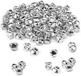 MCPINKY Jingle Bells, 170PCS Mini Wedding Bells Small Metal Craft Bells for Keychain DIY Festival Decoration Halloween Bells Christmas Bells, 0.5 Inch, Silver