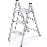 KINGRACK Step Ladder, 3 Step Alumin