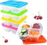 5 Pack Bento Lunch Boxes,Food Storage Container Set - 4 Compartment Meal Prep Containers,Picnic Box,Leakproof Lunch Container,for School,Work,and Travel.