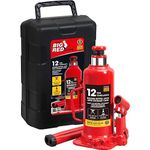 BIG RED - Torin T91213 Hydraulic Bottle Jack with Carrying Case, Capacity of 12 Tons