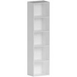 Vida Designs Oxford 5 Tier Cube Bookcase, White Wooden Shelving Display Storage Unit Office Living Room Furniture