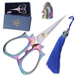 Embroidery Scissors colorful Squirrel Scissors with Tassels and Thimble , Embroidery Tools for Sewing/ Crafting / Tailoring/ Needlework / Handicrafts DIY Tools