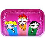 Pink Rolling Tray Girly - Cute Rolling Trays Premium Metal Large Tray with Design - Unique Gifts for Women Girls Mom, Travel Accessories, 11.3'' X 7.4'' (Large, TPG)