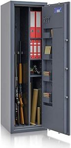 SafeHero Waffenschrank Klasse 1 EN 1143-1 Secureo Eagle 4 Kombi | Waffenschrank 1 für 4 Langwaffen | Langwaffenschrank mit Elektronikschloss | Konformer Waffenschrank Langwaffen, Kurzwaffen + Munition