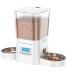 HoneyGuaridan 3.5L Automatic Cat Feeder for Two Cats, Cat Food Dispenser with Stainless Steel Bowl,Timed Cat Feeder Programmable 1-6 Meals Control, Dual Power Supply,10s Meal Call